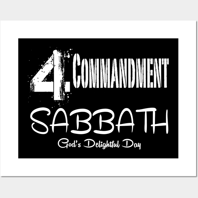 Sabbath Day - 4th Commandment God's Delightful Day Tee Wall Art by Ruach Runner